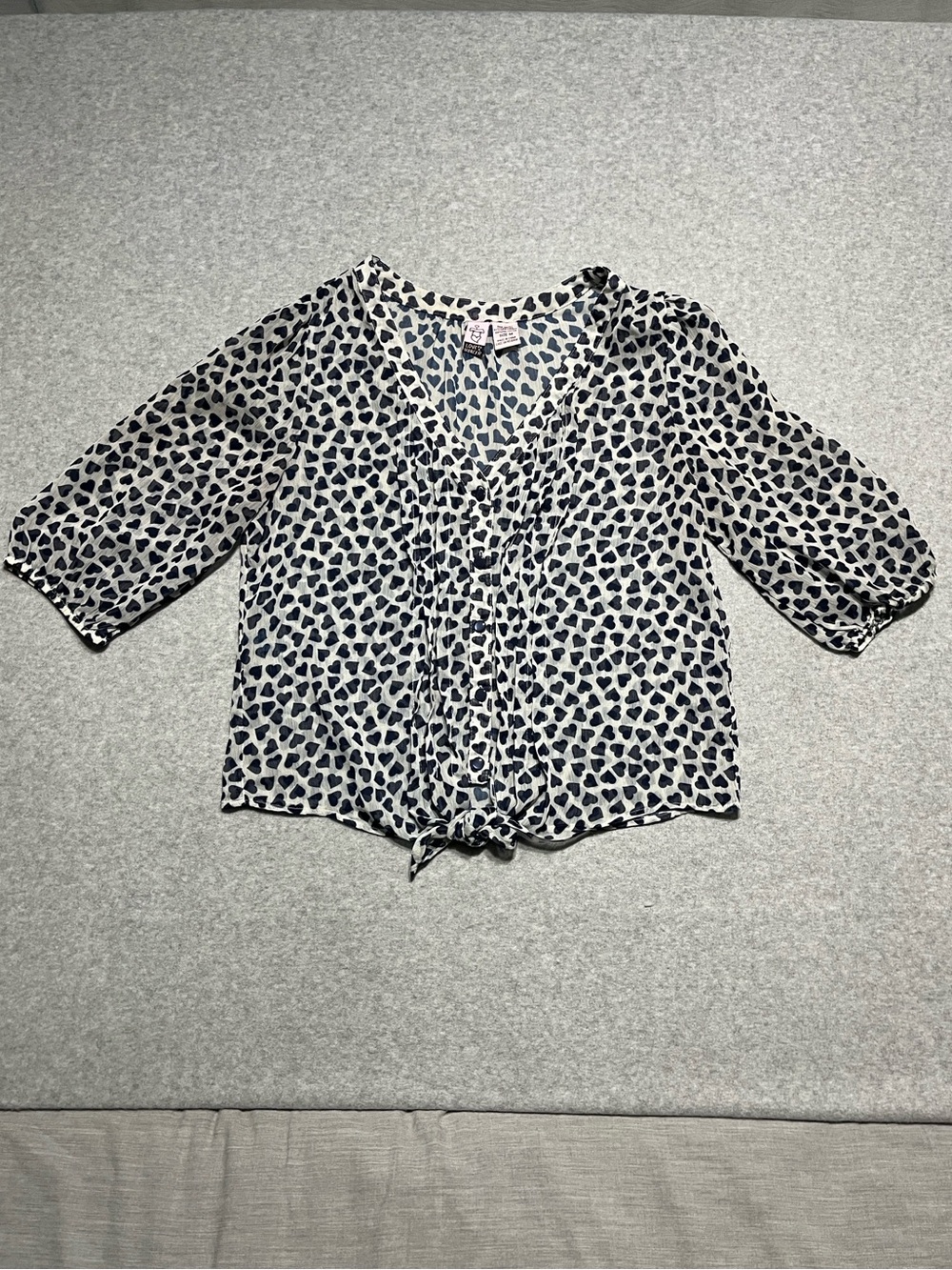 Blue 💙 sheer blouse Love on a Hanger size M crop top